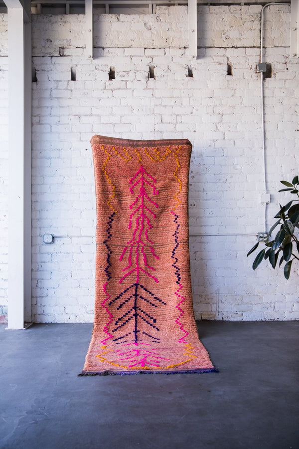 FIVE LEAVES NEON vintage marirt moroccan berber rug